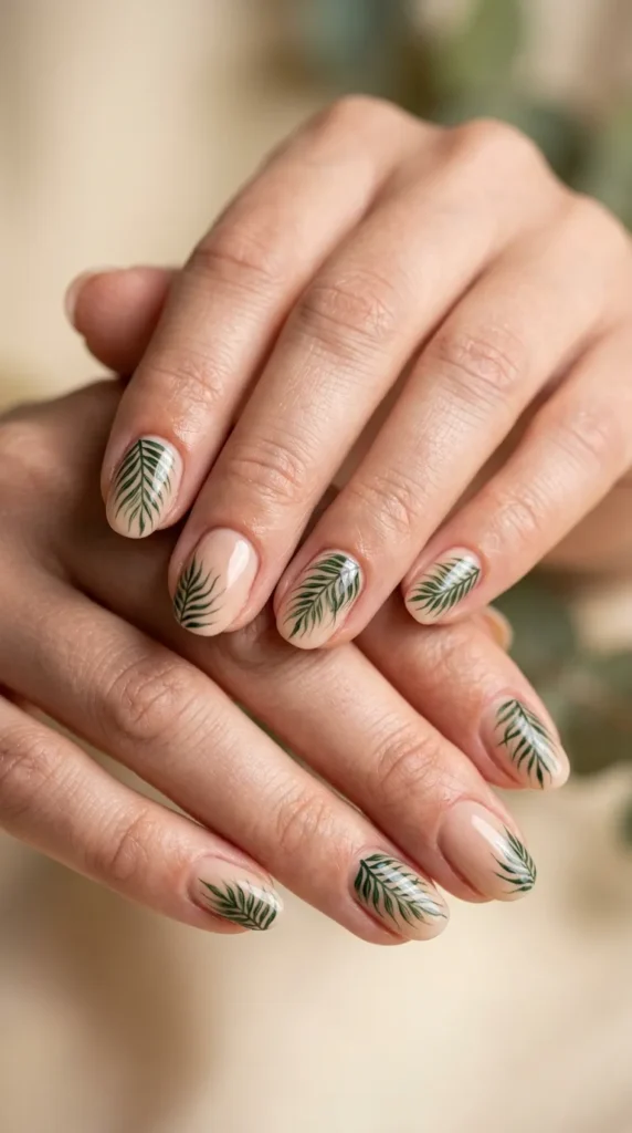 Tropical Palm Leaf Nail Designs