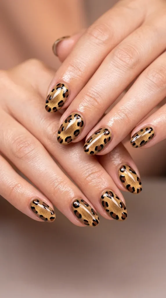 Velvet Leopard Summer Nails