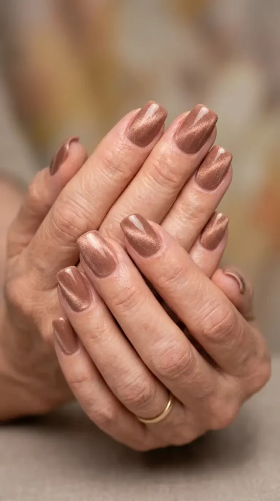 Warm Nude Velvet Nails