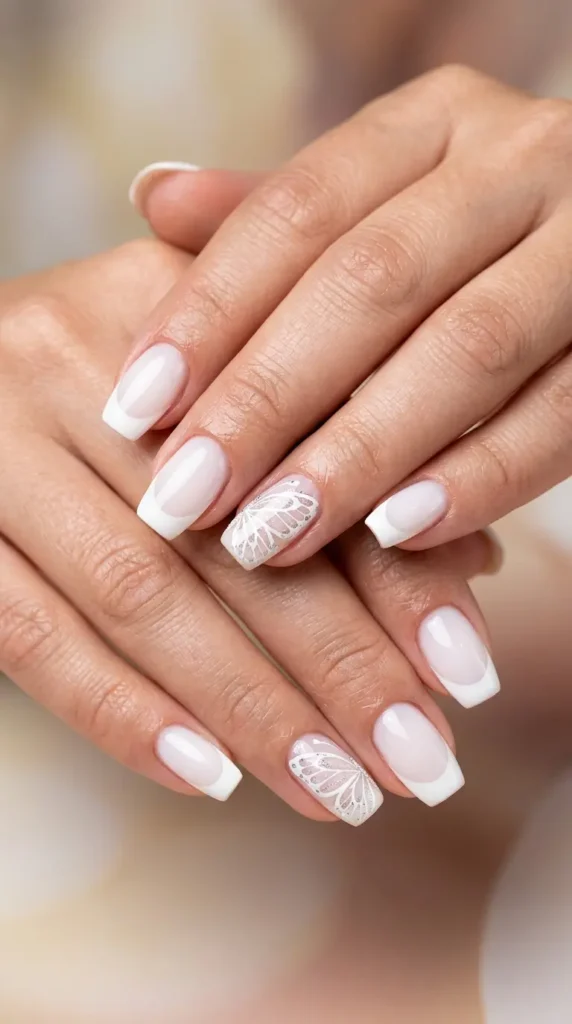 White Butterfly French Tips