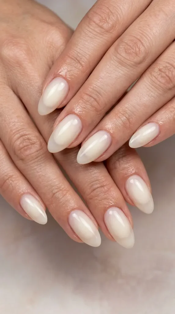 White Coconut Aura Nails
