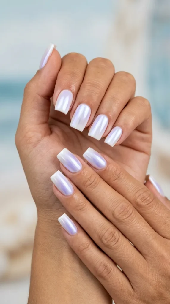 White glazed square nails
