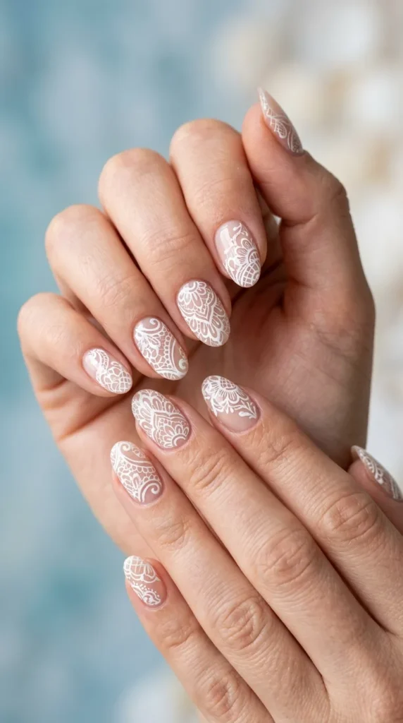 White Lace Nail Art