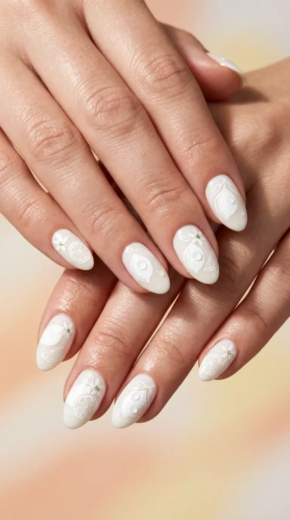 White Lemon Nail Art