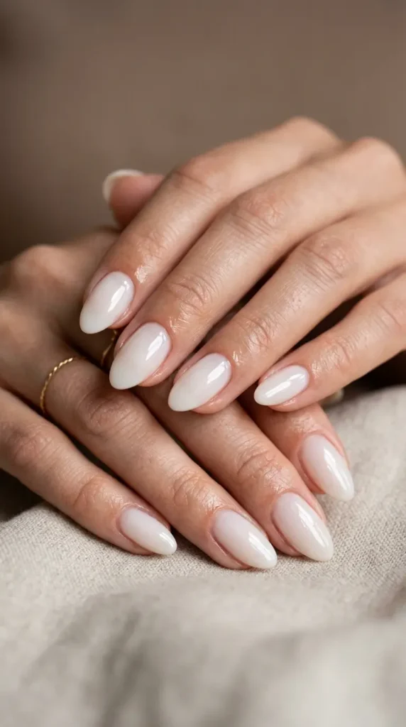 White Lip Gloss Nails