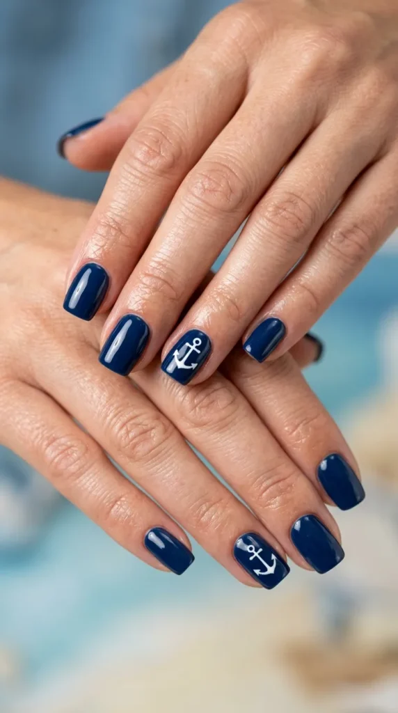 White nautical anchor nails