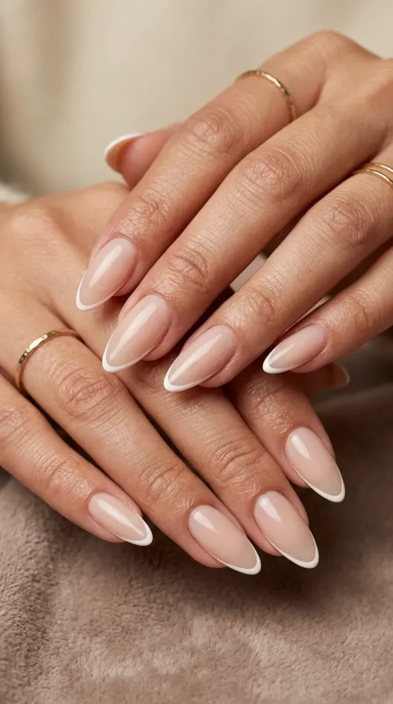 White Outline French Nails
