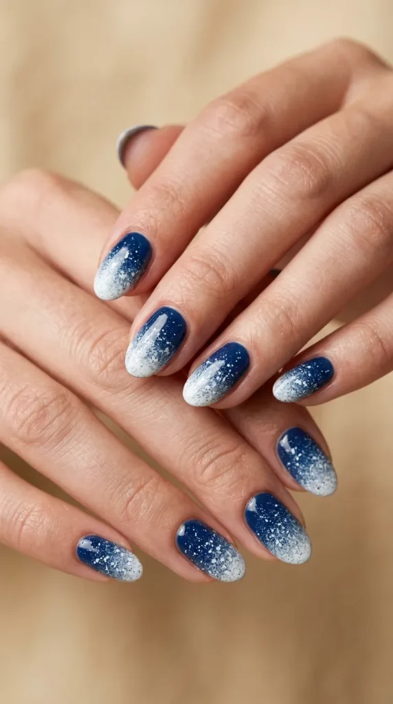 White seaspray ombré nails