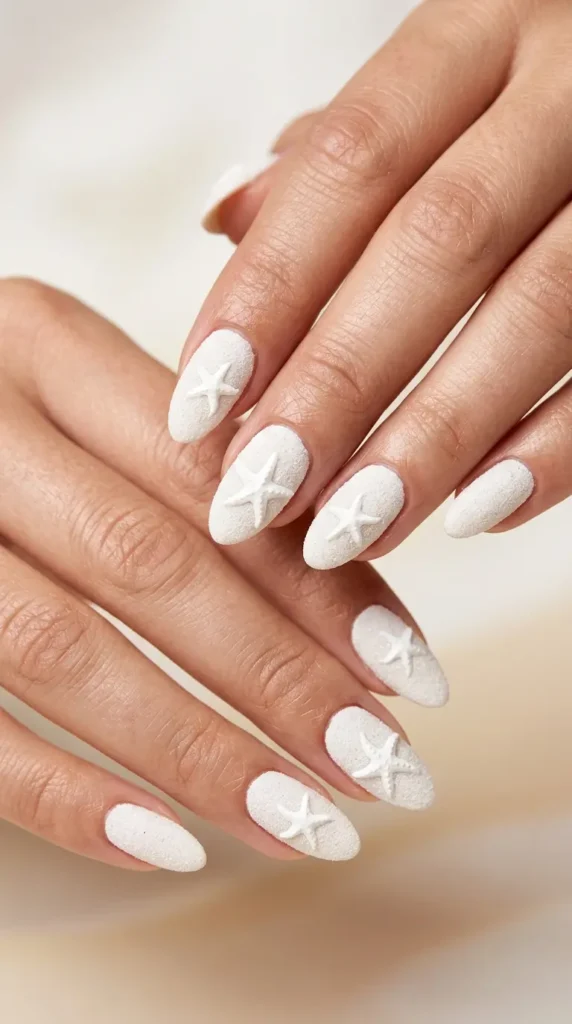 White Starfish Beach Nails