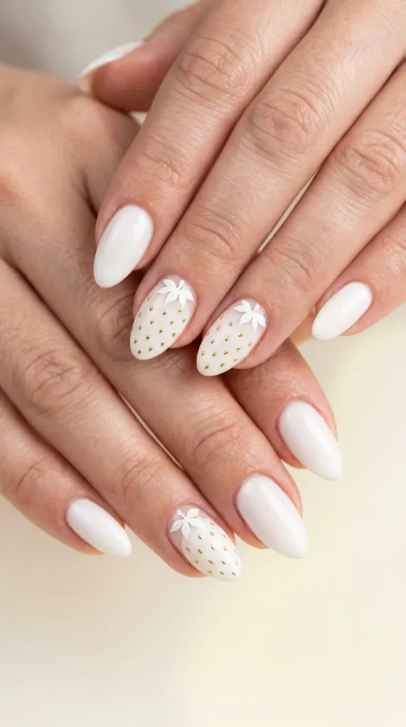 White Strawberry Nail Art