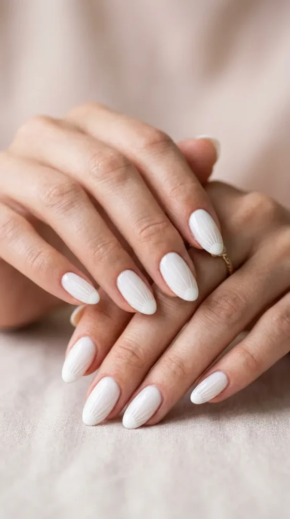 White Sunburst Nail Design