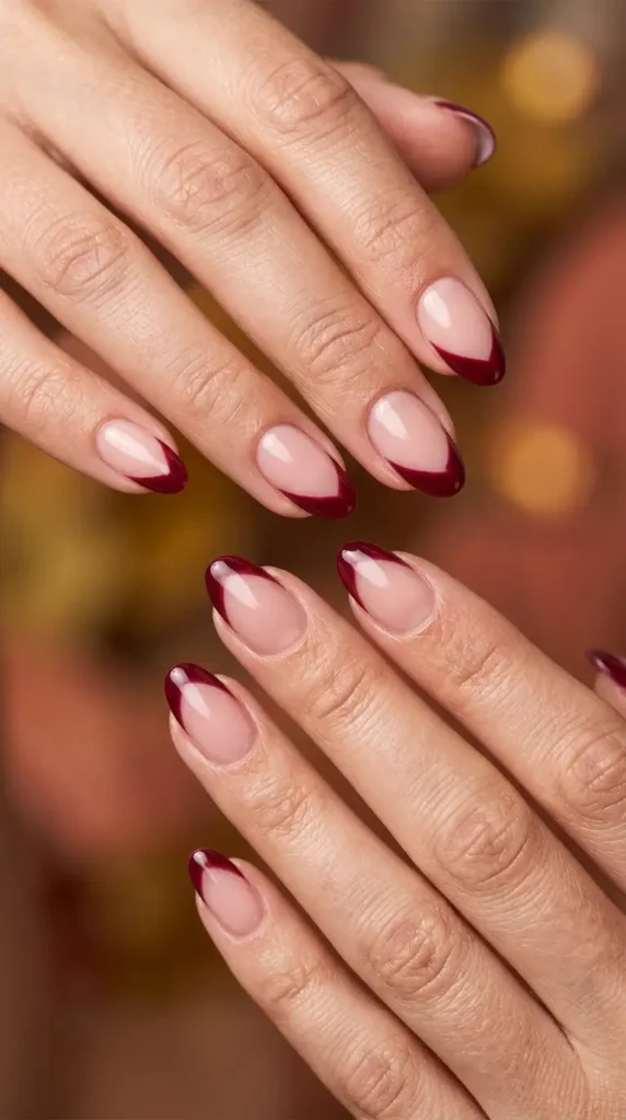 Wine Red Side French Tips