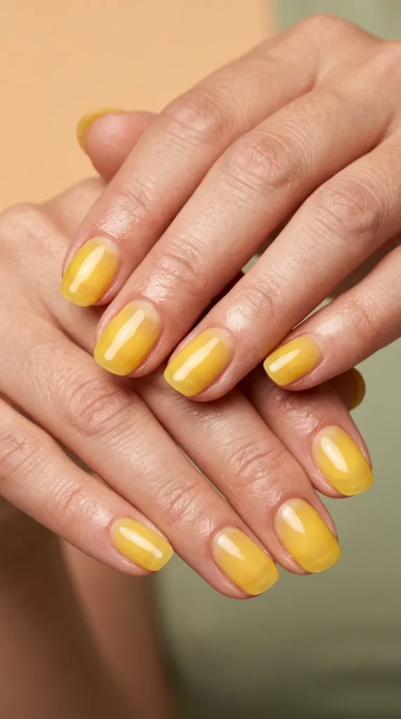 Yellow Jelly Glass Nails