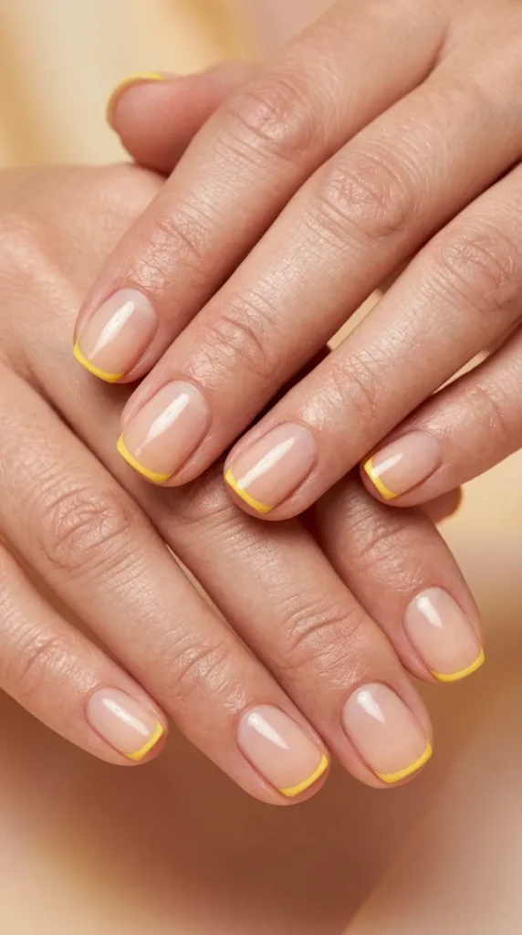Yellow Micro French Manicure