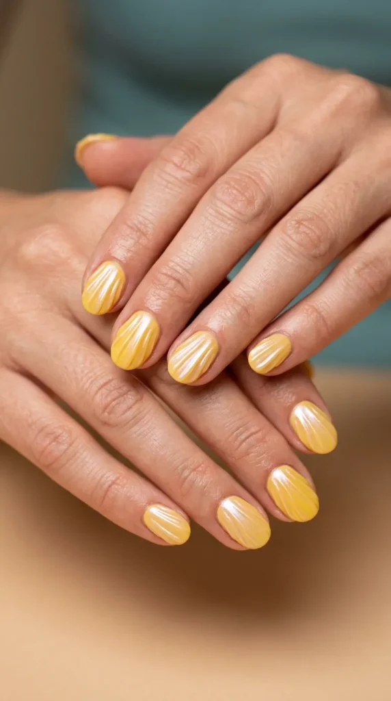 Yellow Seashell Summer Nails