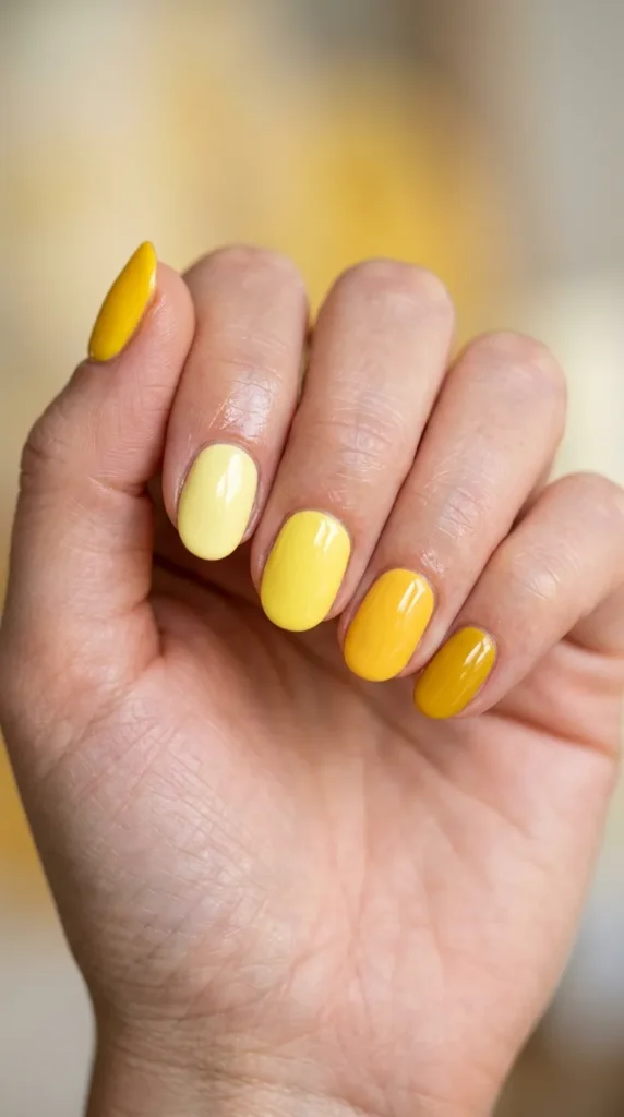 Yellow Skittle Mix Nails