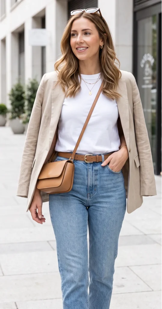 A Fitted White or Neutral T-Shirt