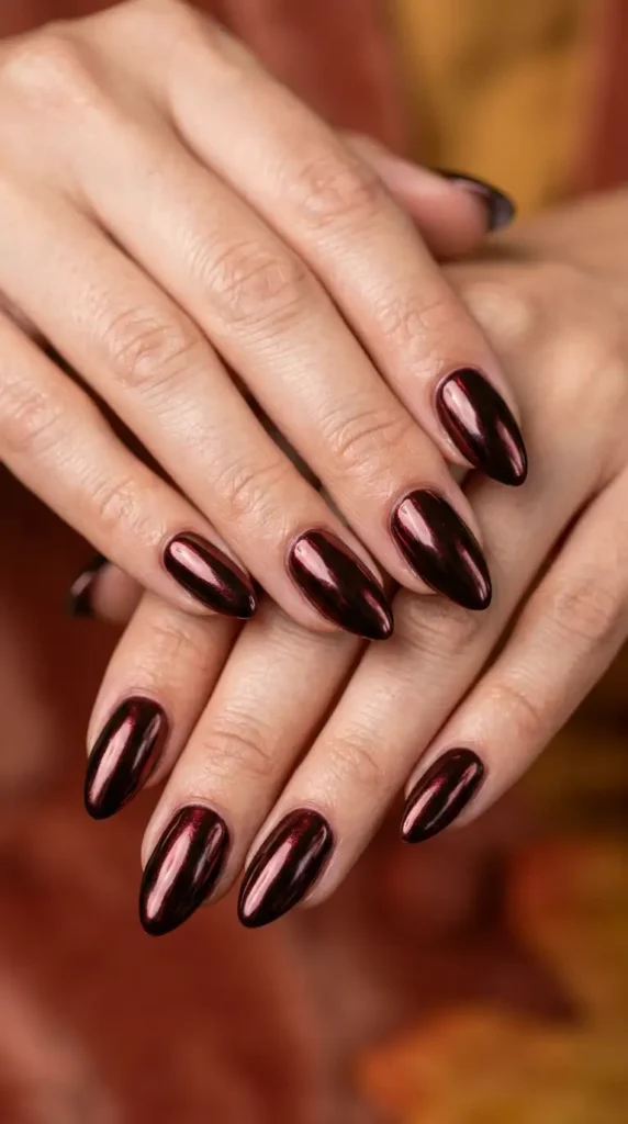 Black Cherry Chrome Nails