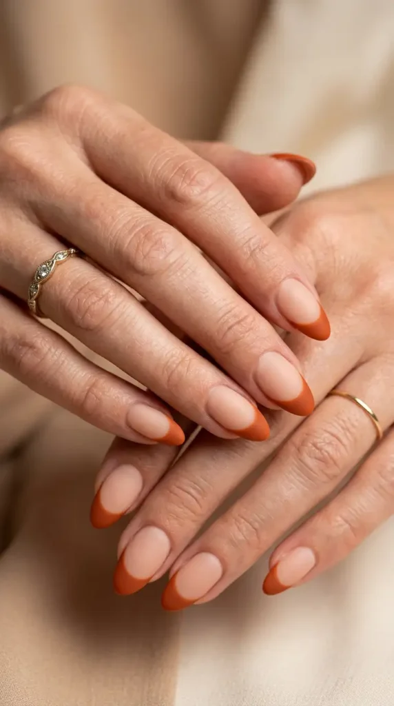 Burnt Orange French Tips