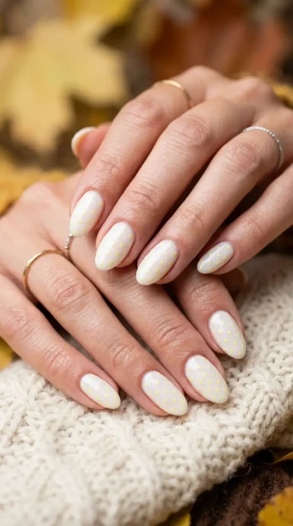 Butter Yellow Polka Dot Nails