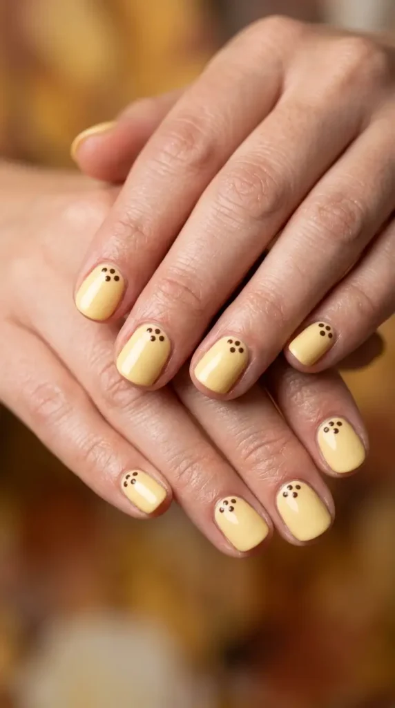 Butter Yellow with Tiny Brown Dots