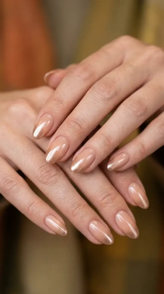 Caramel Chrome French Ombre