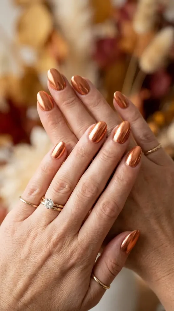 Copper Chrome Bridal Nails