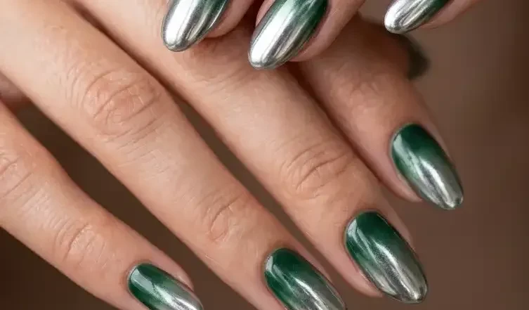 green chrome ombre nails_resized