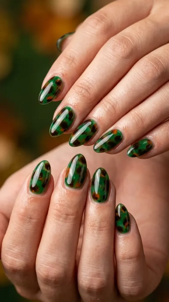 Green Tortoiseshell Nails