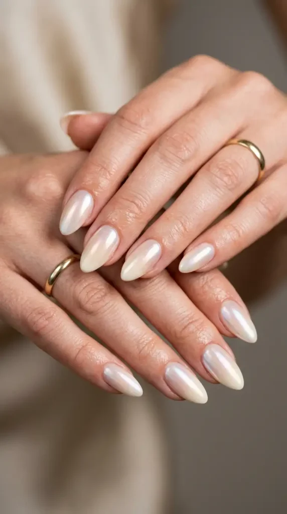 Ivory Ombré Chrome Nails