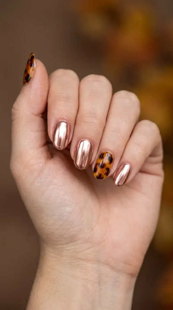 Rose Gold Chrome with Tortoiseshell Accents