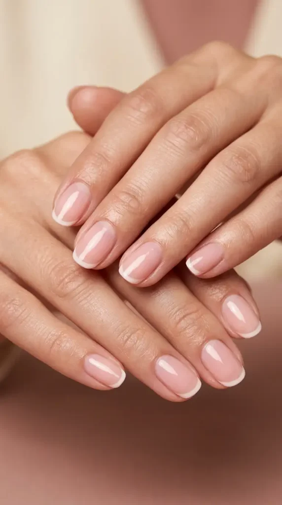 Sheer Pink Micro-French Nails
