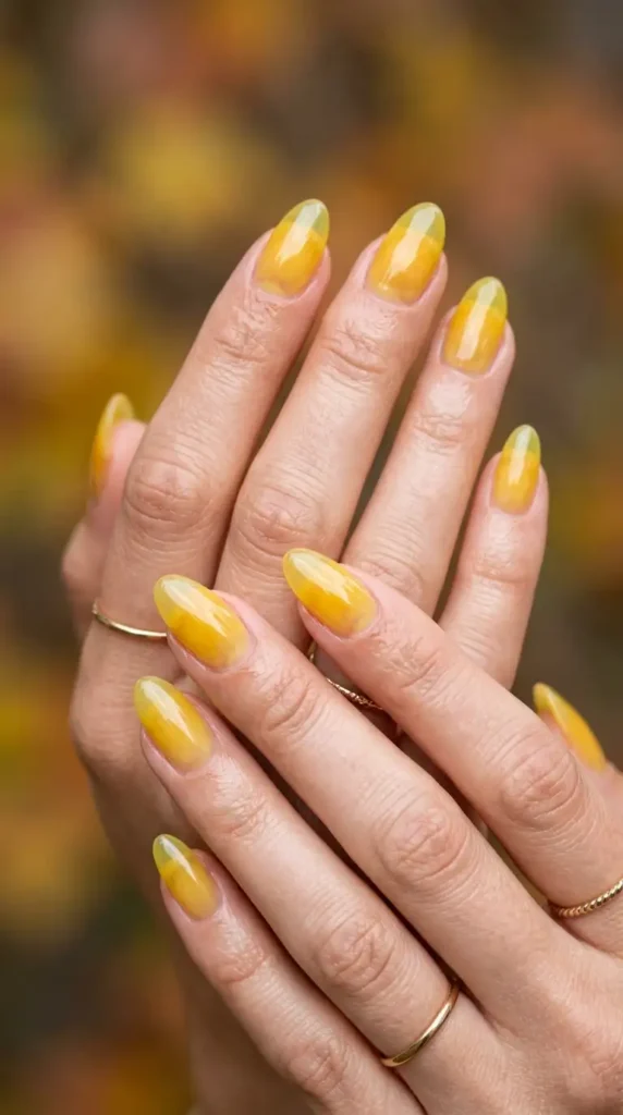 Soft Yellow Jelly Nails