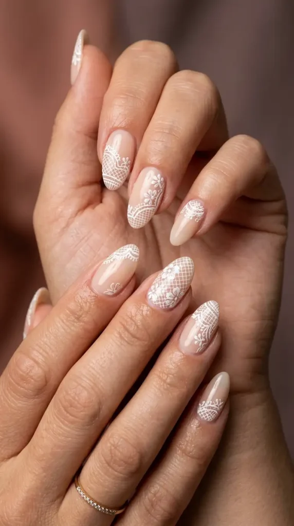 White Lace Nail Art