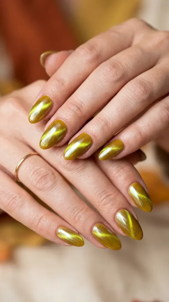 Yellow Cat-Eye with Chrome Overlay