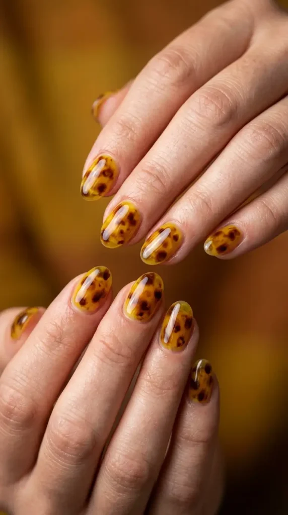 Yellow Tortoiseshell Nails