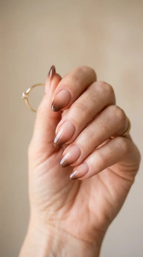 Brown Gradient French Manicure Ideas