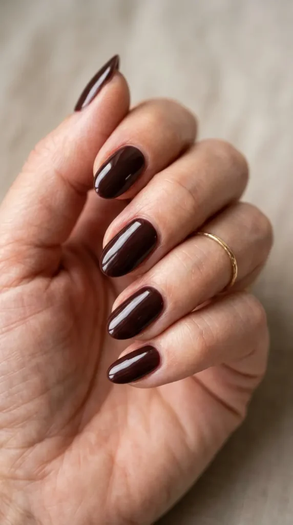 Deep Burgundy Brown Nail Designs