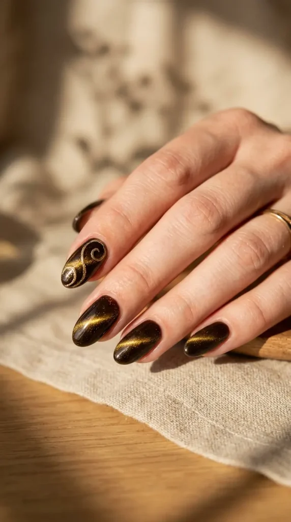 Gold Swirl Magnetic Cat Eyes