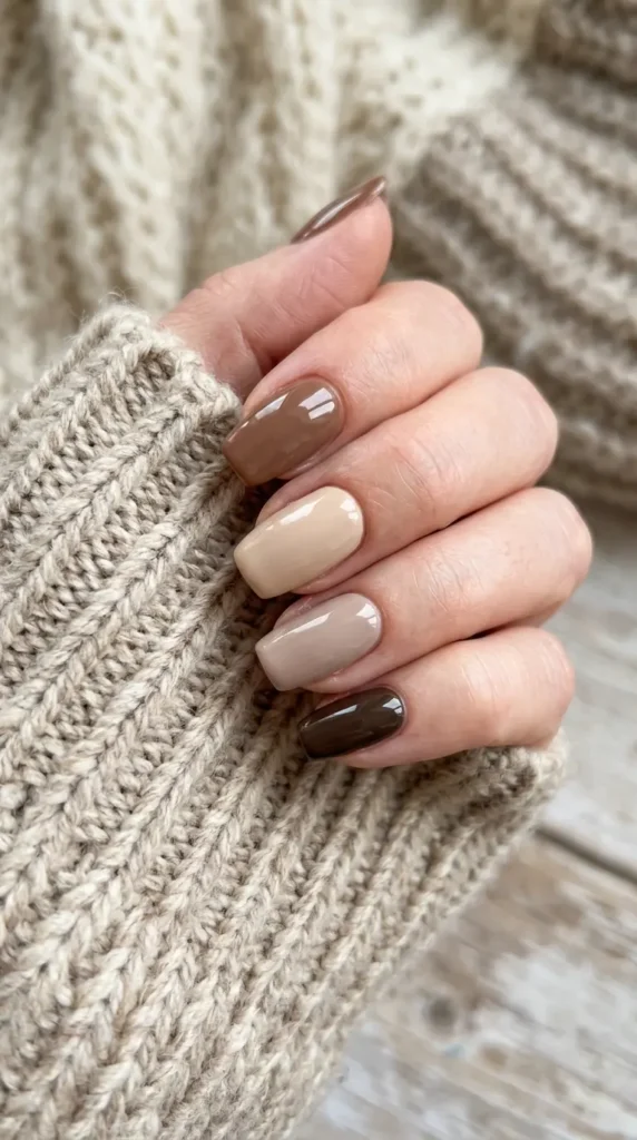 Latte Inspired Neutral Nail Designs