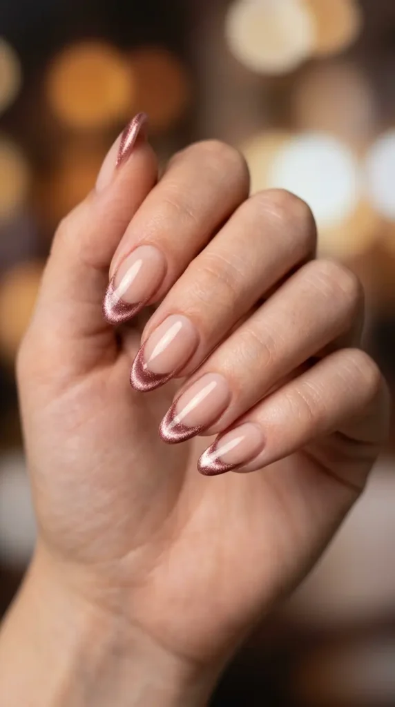 Magnetic Cat Eye French Manicure
