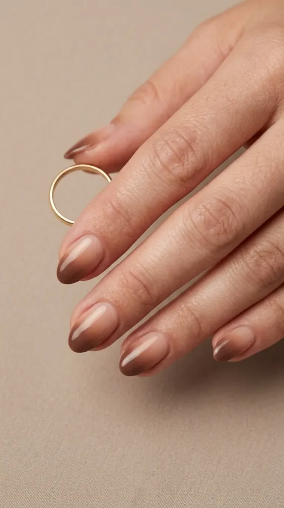 Nude Brown Ombre Nail Designs