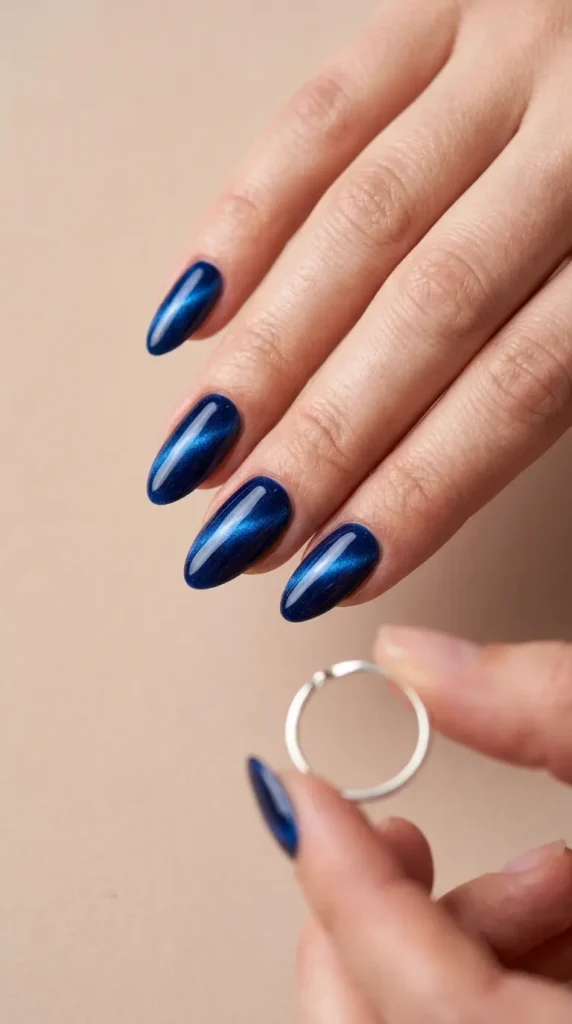 Sapphire Blue Velvet Cat Eyes